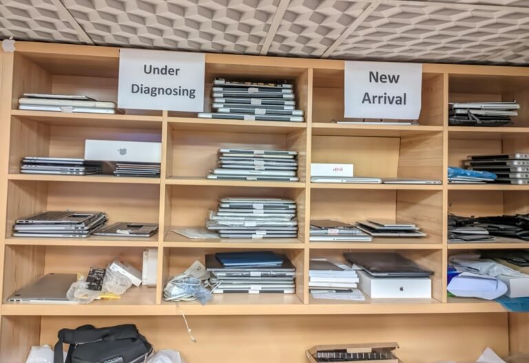 Repaired Macs waiting for collection at Mak Doctor